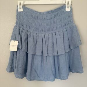 Altar'd State Blue Smocked Bubble Mini Skirt